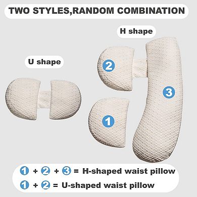 Pregnancy Pillow - Full Body Maternity Support for Back & HIPS, Soft Sleeping Pillow with Cover