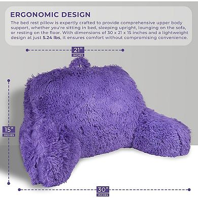 Reading Pillow Back Rest Body Pillow for Adults and Kids, Lumbar and Arm Support, 30" X 21"