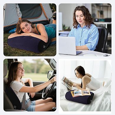 Portable Inflatable Wedge Pillow 2 Pcs, Body Positioner for Sleep, Adjustable Travel Pillow