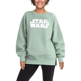 Women's Star Wars Logo Oversized Fleece Crew Sweatshirt