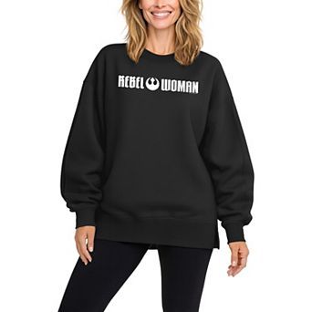 Women's Star Wars Rebel Woman Oversized Fleece Crew Sweatshirt