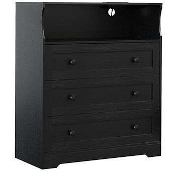 Small Dresser with 3 Drawers, Modern Wooden Chest of Drawers for Living Room, Hallway