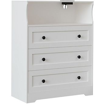 Small Dresser with 3 Drawers, Modern Wooden Chest of Drawers for Living Room, Hallway