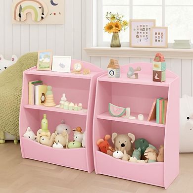 Fancihabor Kids Bookshelf Toy Storage Organizer Cubby for Children's Room Playroom