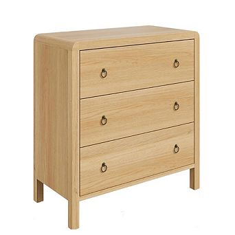Modern 3-Drawer Dresser, Wood Storage Chest for Bedroom & Living Room