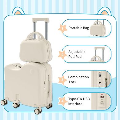 Ride-on Luggage with Portable Bag