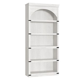Fancihabor Farmhouse Arched 5 tier Wooden Bookshelf with Wood Base