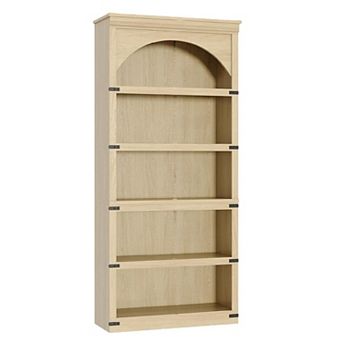 Fancihabor Farmhouse Arched 5 tier Wooden Bookshelf with Wood Base