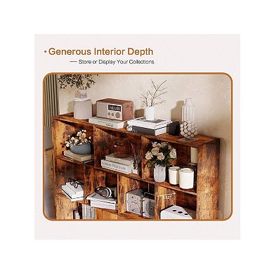 Fancihabor Wooden 3-Tier Open Shelf Bookcase 10 Cube Storage Organizer