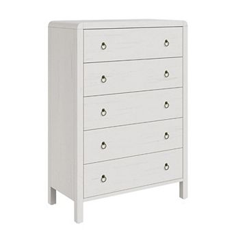 Modern 5-Drawer Dresser, Wood Storage Chest for Bedroom & Living Room