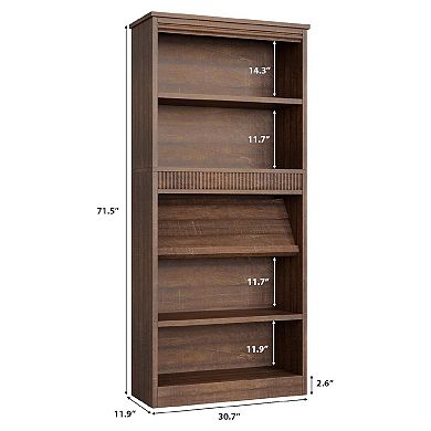 Fancihabor 5-Tier Farmhouse Bookshelf Rustic Wood Base Vintage Style