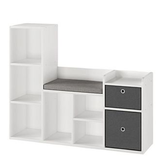 Fancihabor Kids Bookshelf Toy Storage Organizer with Reading Nook White Bookcase