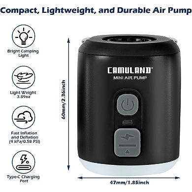 Mini Air Pump with Magnetic Design Camping Lantern Electric Pump for Inflatables
