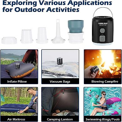 Mini Air Pump with Magnetic Design Camping Lantern Electric Pump for Inflatables