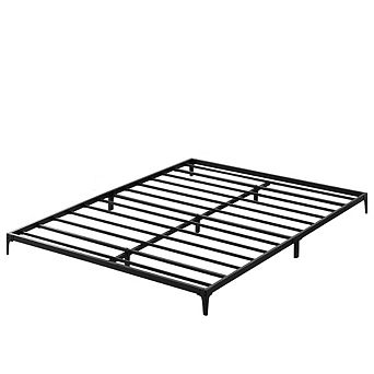 Metal Platform Bed Frame with Steel Slat Support and Under Bed Storage