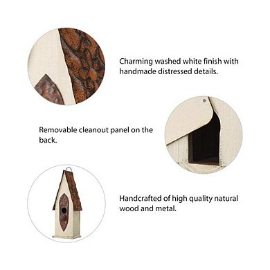 Distressed Solid Wood Bird House