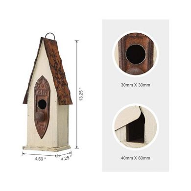 Distressed Solid Wood Bird House
