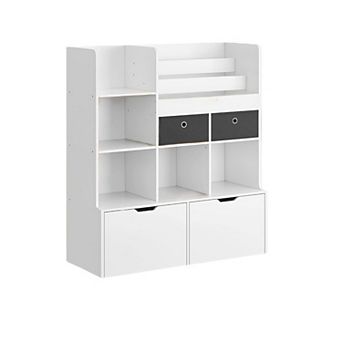Fancihabor Toy Storage Organizer with Drawers Modern Wooden Bookcase Cabinet