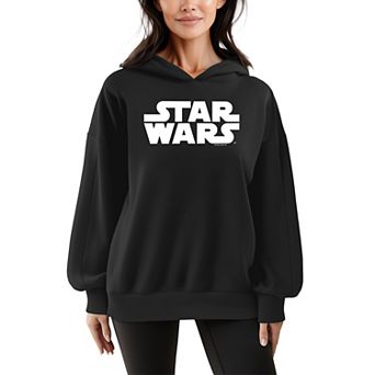 Women's Star Wars Logo Oversized Oversized Fleece Hoodie Sweatshirt