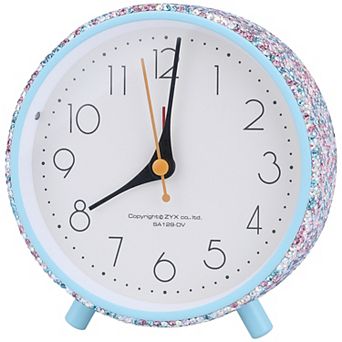 Gorgeous Mechanical Alarm Clock, Rhinestone Inlay, Non-Tick, Perfect for Study/Office 4.6"x2.0"x5.1"