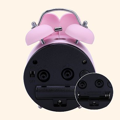 Bunny Design Mechanical Alarm Clock, Loud Alarms, Non-Tick, Cute Expression Pattern 3.5"x2.2"x5.1"