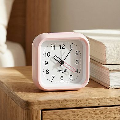 Silent Mechanical Alarm Clock, Non-Tick Movement, Macaron Colors, Snooze Fucition 4.4"x1.9"x4.1"