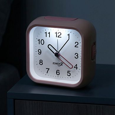 Silent Mechanical Alarm Clock, Non-Tick Movement, Macaron Colors, Snooze Fucition 4.4"x1.9"x4.1"