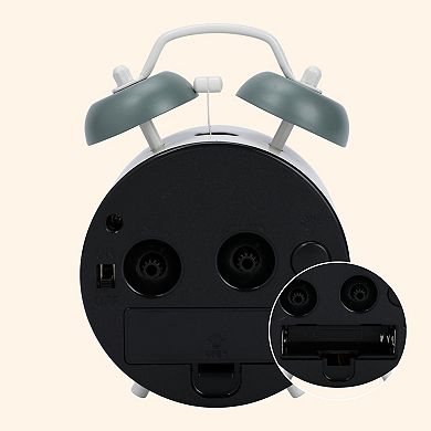 Metal Mechanical Alarm Clock, Loud Bell Ring, Elegant Floral Pattern for Bedroom 4.6"x2.2"x6.6"