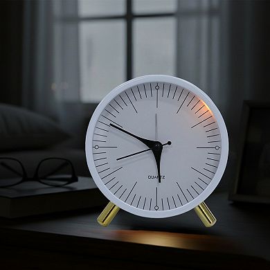 Minimalist Style Mechanical Alarm Clock, with Metal Bracket, Silent Operation 4.3"x2.2"x4.5"