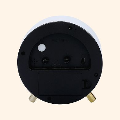 Minimalist Style Mechanical Alarm Clock, with Metal Bracket, Silent Operation 4.3"x2.2"x4.5"