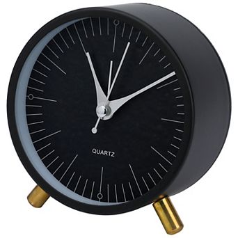 Minimalist Style Mechanical Alarm Clock, with Metal Bracket, Silent Operation 4.3"x2.2"x4.5"