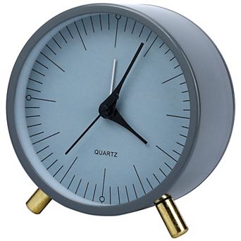 Minimalist Style Mechanical Alarm Clock, with Metal Bracket, Silent Operation 4.3"x2.2"x4.5"