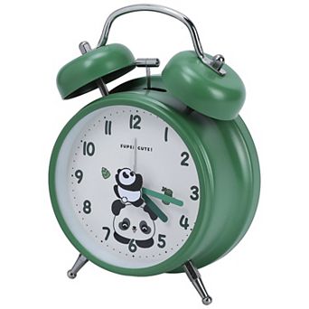 Alarm Clock for Heavy Sleepers,Cute Panda Design, Loud Bell Sound, Fits Guest Bedside 4.6"x2.2"x6.6"