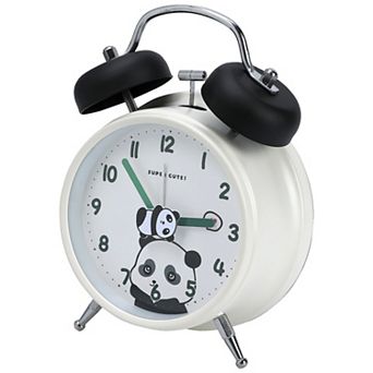 Alarm Clock for Heavy Sleepers,Cute Panda Design, Loud Bell Sound, Fits Guest Bedside 4.6"x2.2"x6.6"