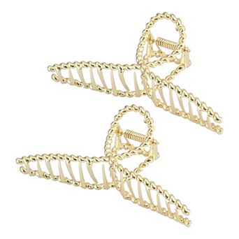 4.5 Inch Women Metal Hair Clips Hair Claw Hair Barrettes Spiral Line Style Claw 2 pc