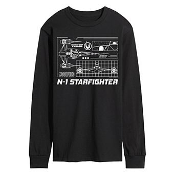 Men's Star Wars The Mandalorian N-1 Starfighter Long Sleeve Graphic Tee