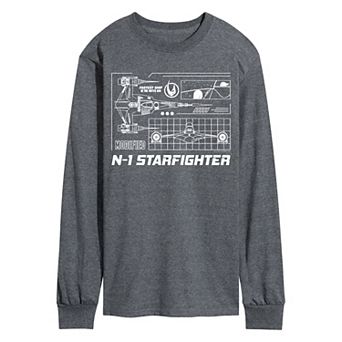 Men's Star Wars The Mandalorian N-1 Starfighter Long Sleeve Graphic Tee
