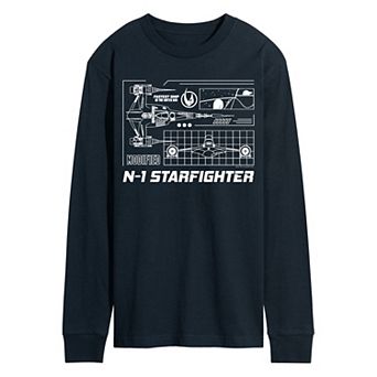 Men's Star Wars The Mandalorian N-1 Starfighter Long Sleeve Graphic Tee