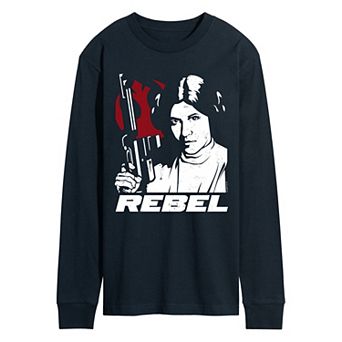 Men's Star Wars Princess Leia Rebel Portrait Long Sleeve Graphic Tee
