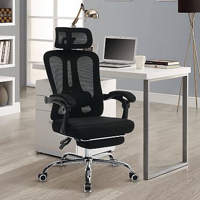 Office Chair w/Footrest,Adjustable Headrest and Backrest, Lumbar Support,Executive Desk Chair