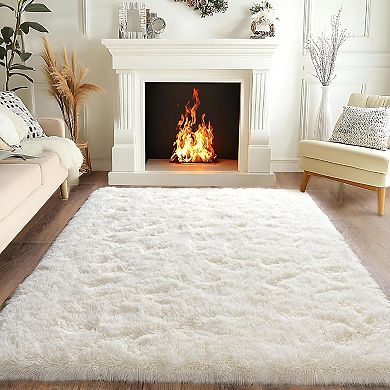 Cozy Shag Area Rug with Non-Slip Base, Soft Plush Carpet for Home Decor