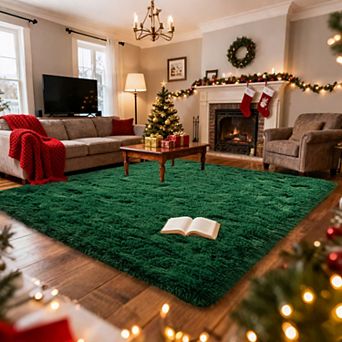 Cozy Shag Area Rug with Non-Slip Base, Soft Plush Carpet for Home Decor