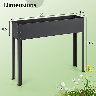 Raised Garden Bed Planter Box with Legs and Drainage Hole
