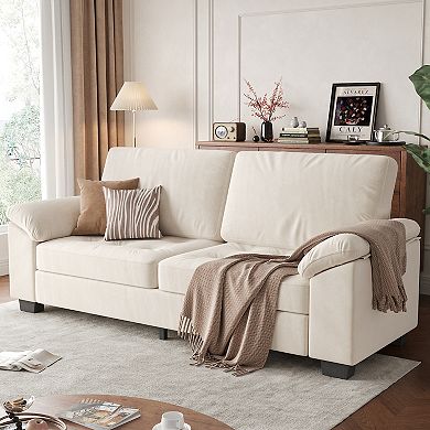 Modern Oversized Loveseat, Upholstered Loveseat with Soft Spacious Armrests