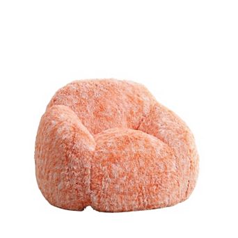 Faux Fur Bean Bag Chair,Plush Lounge Beanbag Sofa w/Armrests,Fluffy Bean Bag Couch Filled w/Foam