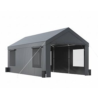 Portable Canopy Garage With Ventilated Windows