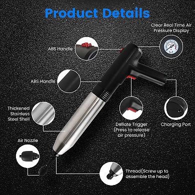 Electric Air Toilet Plunger with Pressure Display, High-Pressure Drain Blaster for Clogs & Floors