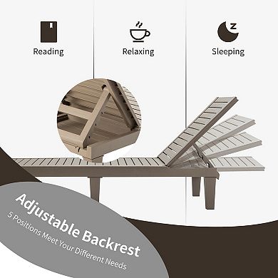 Outdoor Recliner Chair with 5-Position Adjustable Backrest-Brown