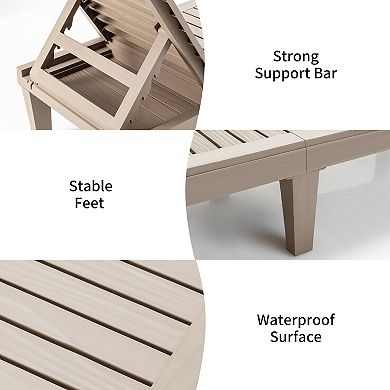 Outdoor Recliner Chair with 5-Position Adjustable Backrest-Brown