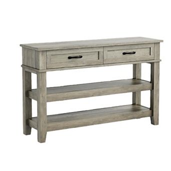 Farmhouse Console Table with 3 tier - Wooden Sofa Table with 2 Storage Drawers for Hallway